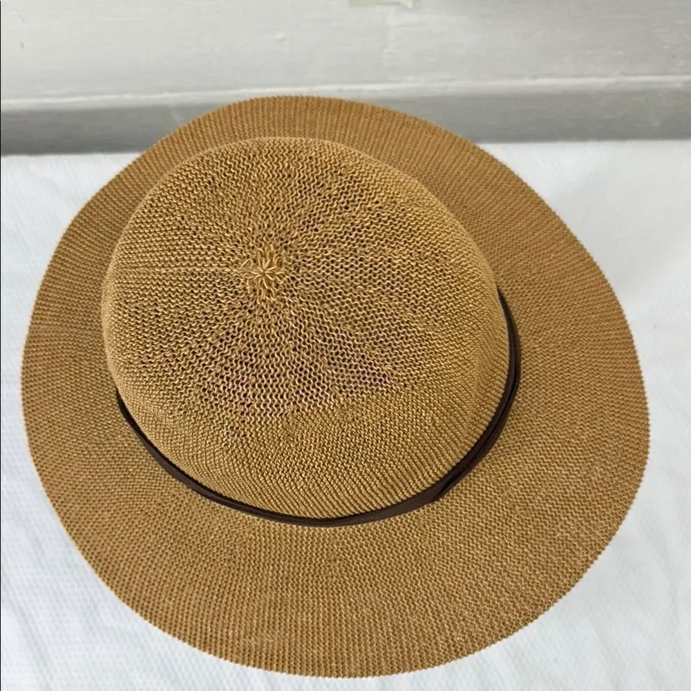 WYETH Brown Part Paper Panama Style Hat One Size